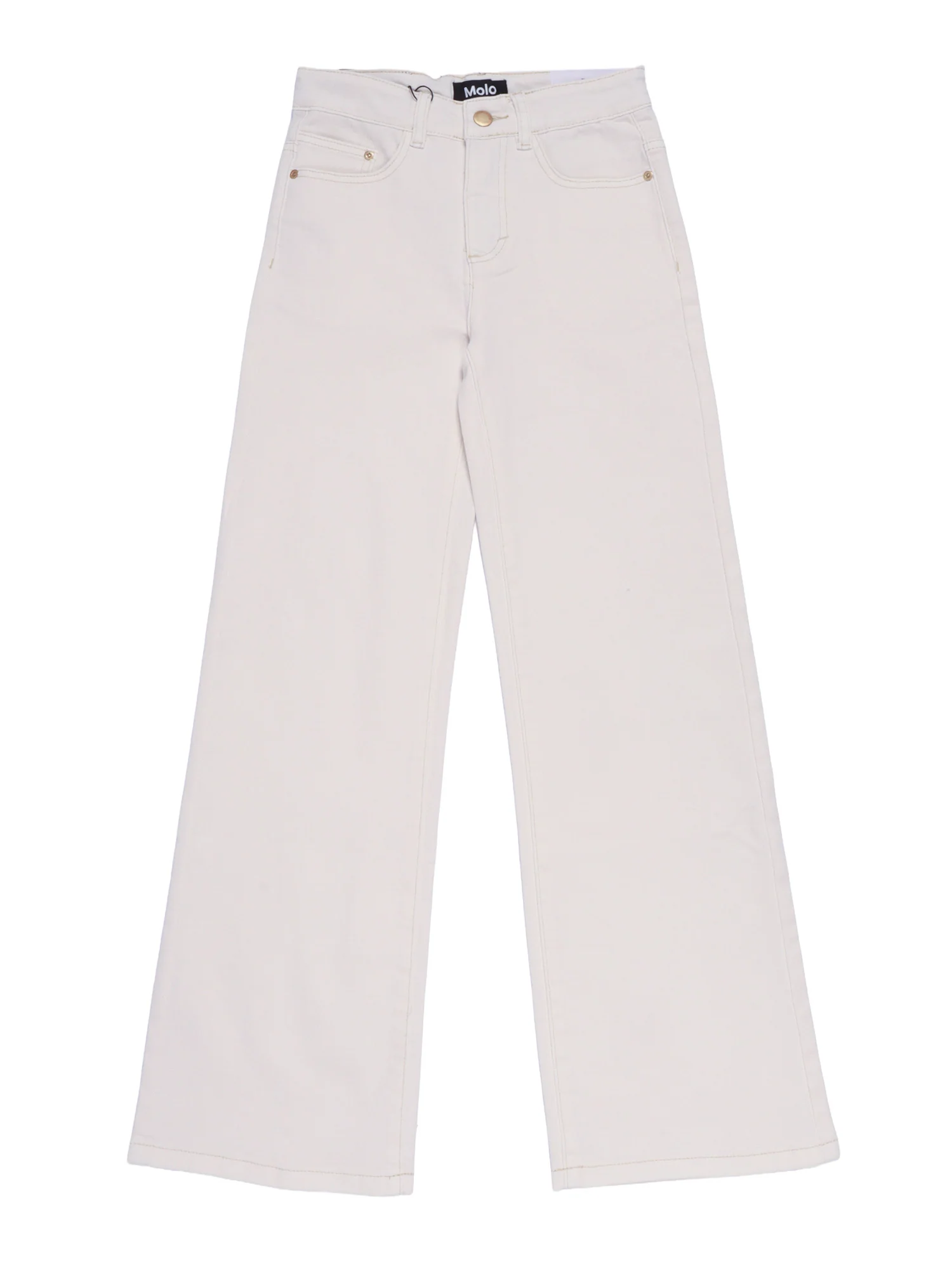 Molo Asta Woven Pants White Cotton Polyester Elastane