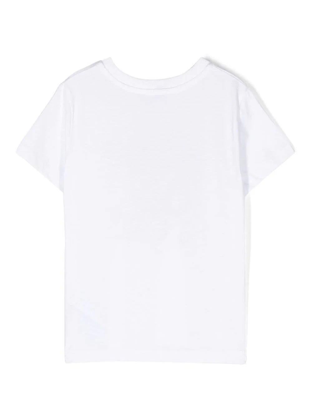 White Crewneck T-Shirt With Baby Bear Lettering Print Cotton Boy Moschino Kids Tshirts And Polo Shirts