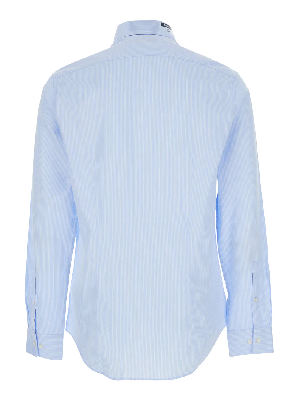 Calvin Klein Blue Shirt with Classic Collar and Striped Motif for Men Light Cotton Lyocell Elastane Blouses