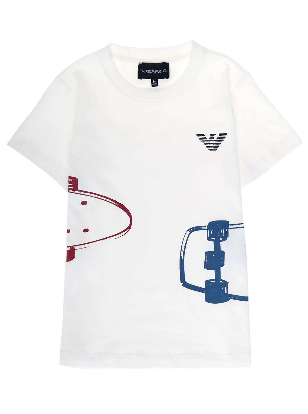 Emporio Armani Kids Emporio Armani Boy Cotton White T-Shirt With Print Tshirts And Polo Shirts