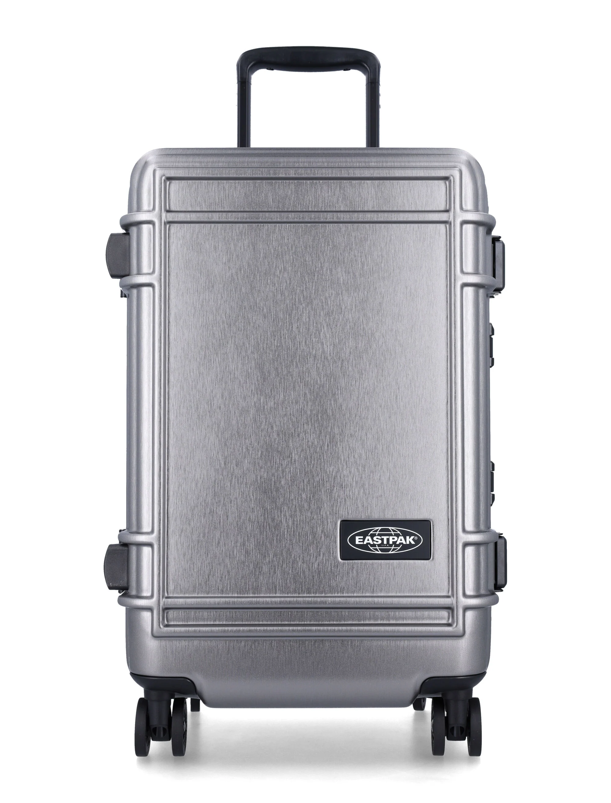 Eastpak Black Resistr Case S Hardshell Cabin Trolley Brushed Metal Polycarbonate Luggage