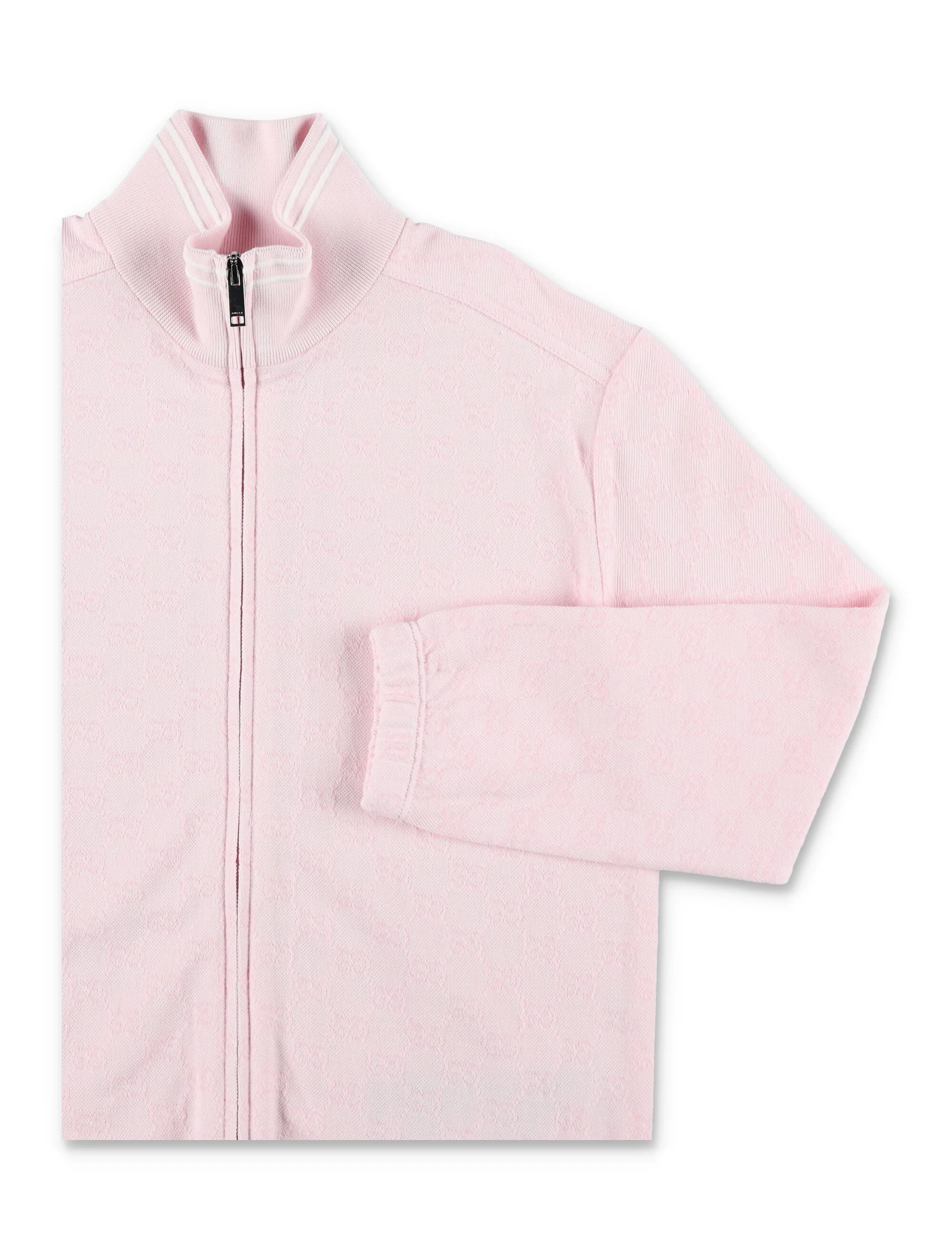 Gucci GG Piqué zip jacket for kids Baby Pink Cotton Sweatshirt