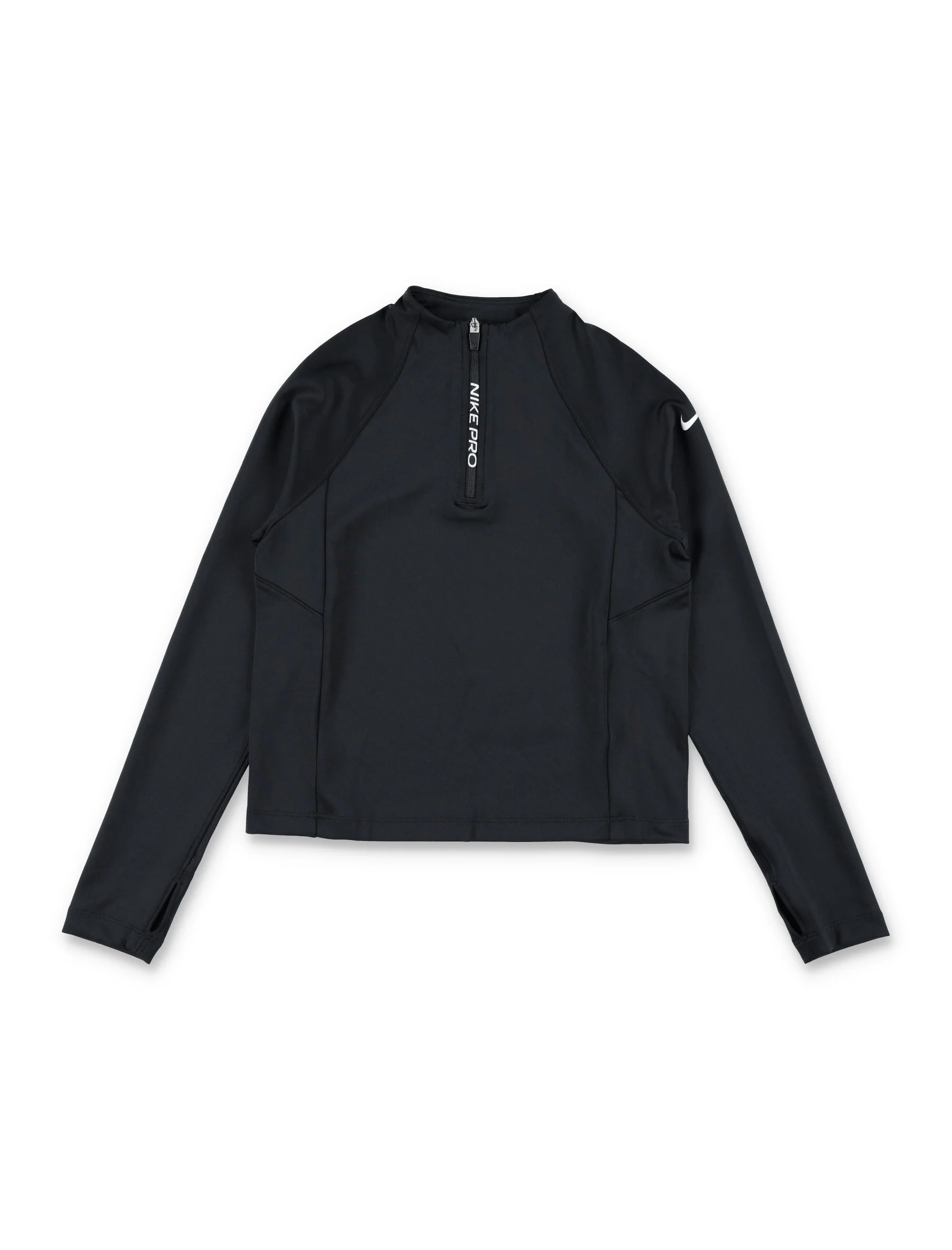 Nike Pro Girls Dri-Fit Half-Zip Top Black Polyester