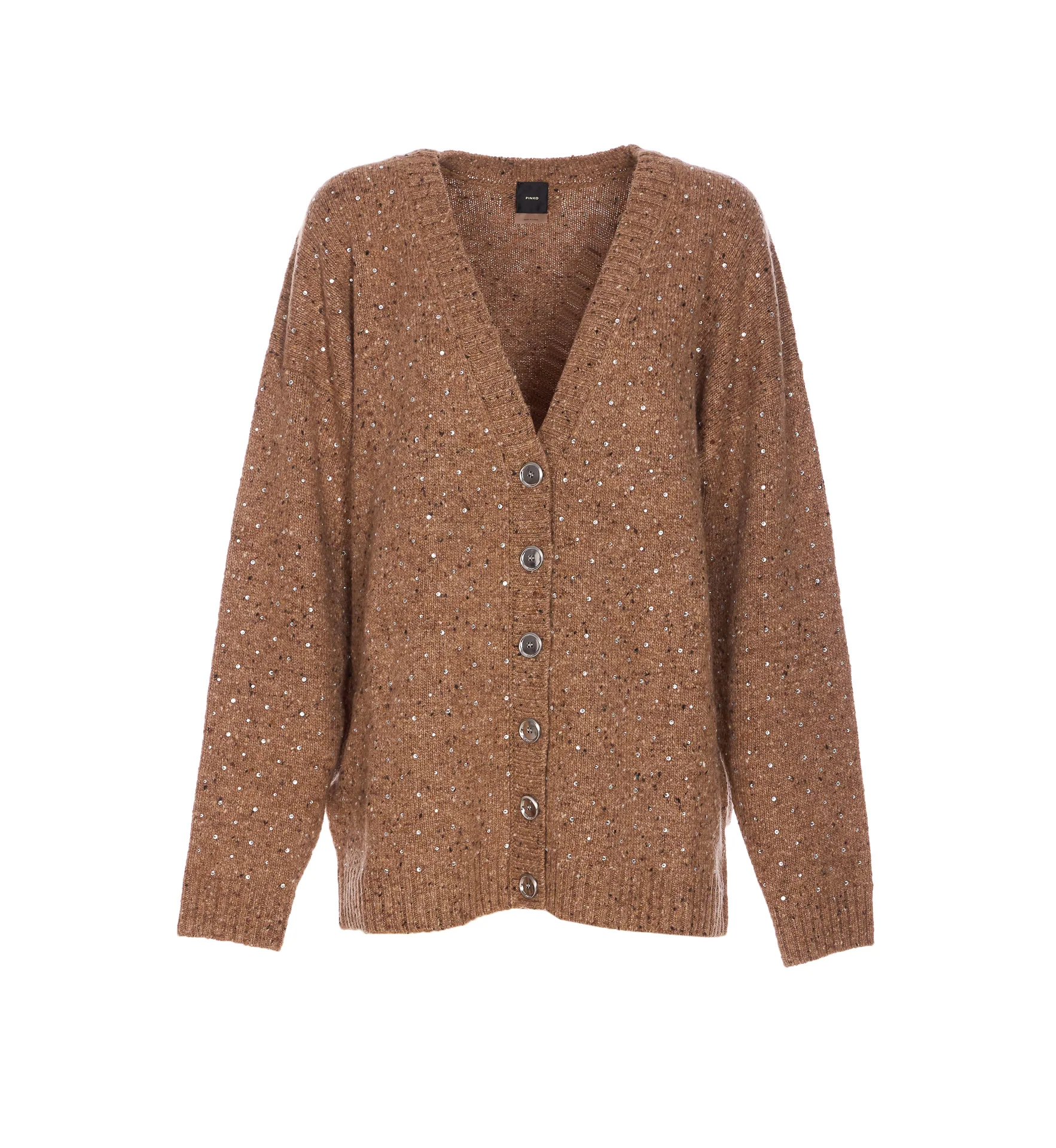 Pinko Sweaters Brown Wool Nylon Viscose