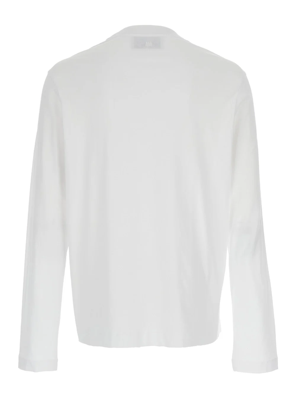 AMI Paris White T-Shirt With Logo On The Front Cotton Men Biologic Tshirts And Polo Shirts