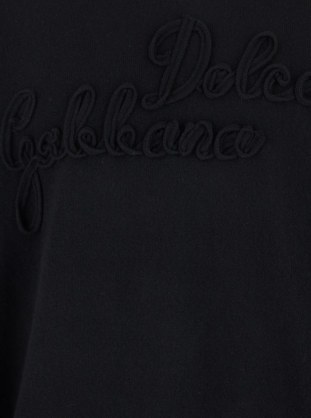 Dolce & Gabbana Crew Neck Sweater with Logo Lettering on the Front in Black Wool for Men Virgin Jersey