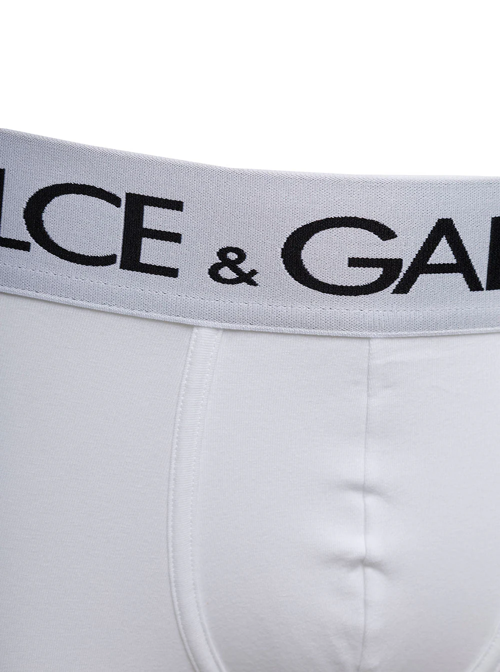 Dolce & Gabbana White Boxer Briefs with Branded Waistband in Stretch Cotton Man Underwear