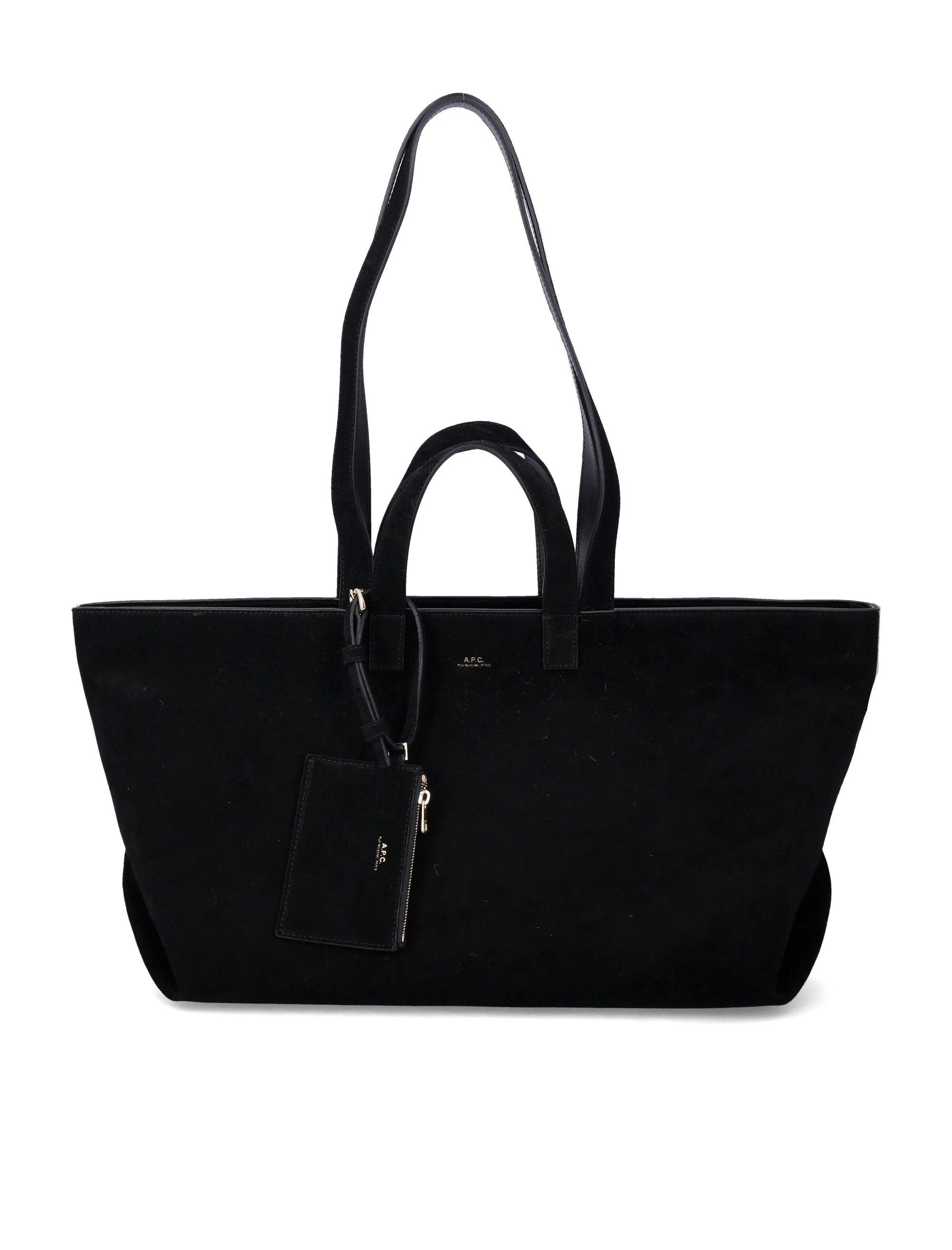 A.P.C. Le Drummer suede bag Black Calf Leather Tote
