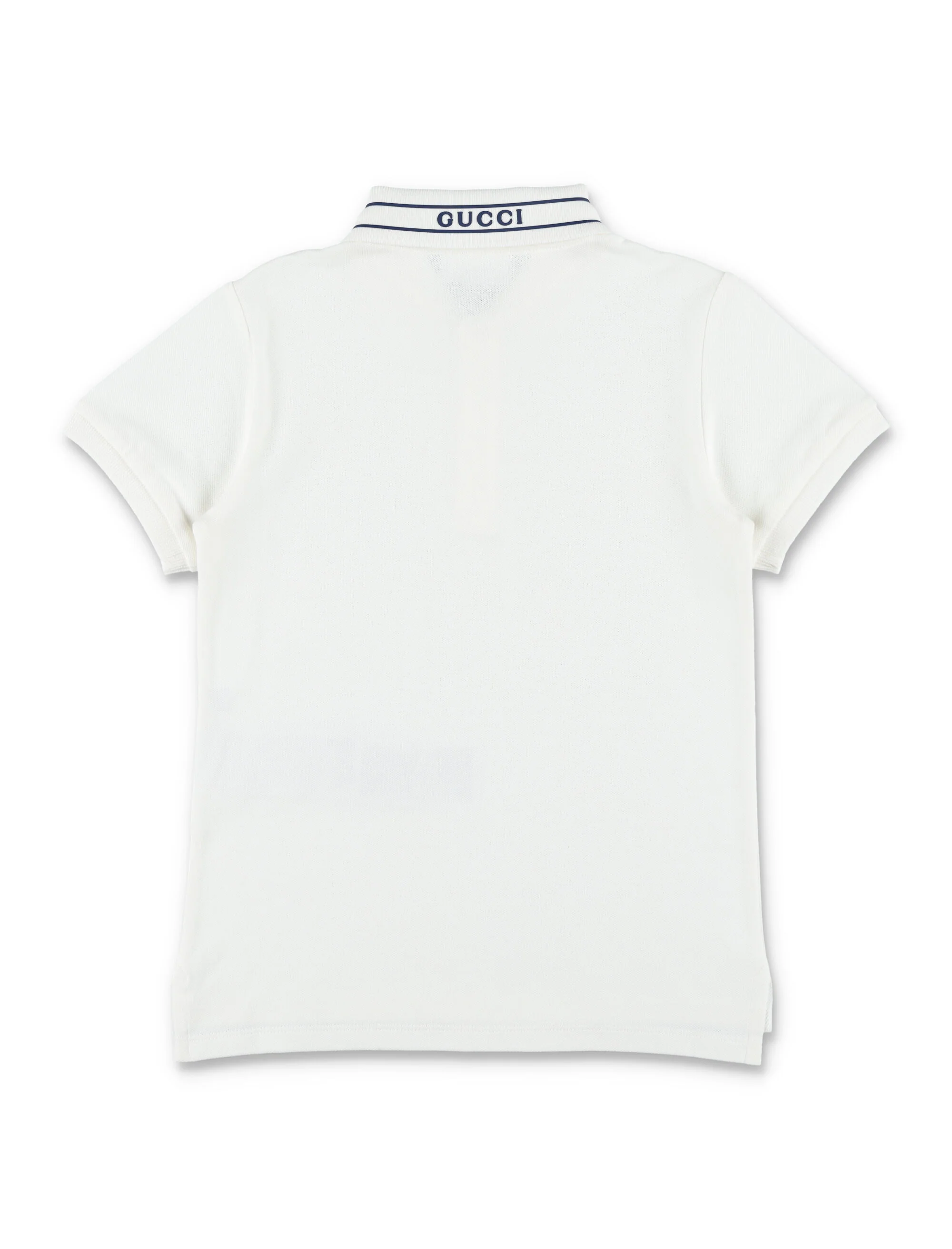 Gucci Slim Fit Logo Polo For Kids New White Cotton Tshirt