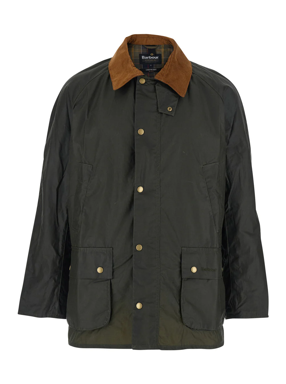 Barbour Jacket Ashby With Contrast Classic Collar Waxed Cotton Green Men