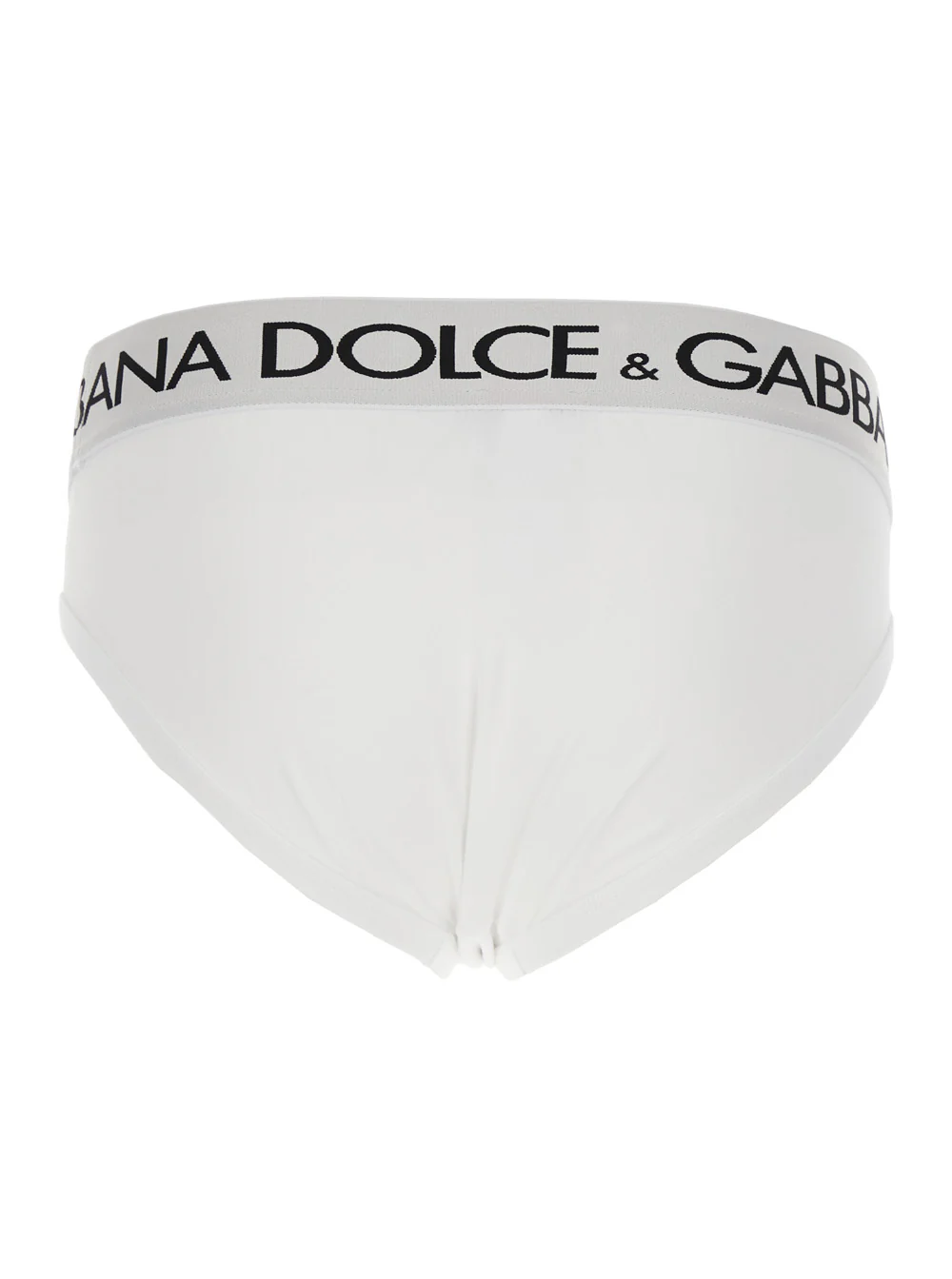 Dolce & Gabbana White Briefs with Elastic Waist and Logo Lettering in Cotton Man Underwear