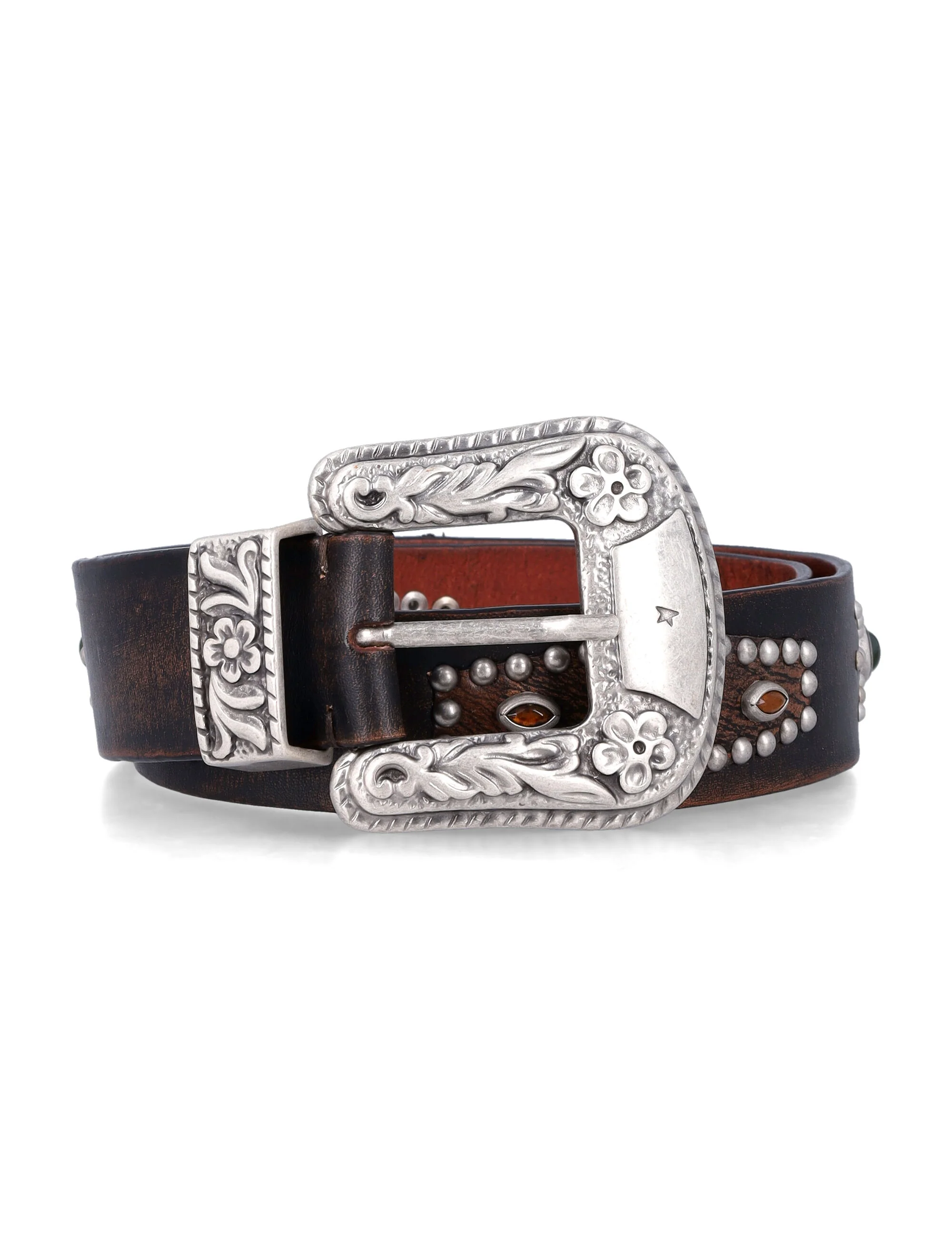 Golden Goose Lace brown leather belt Cow