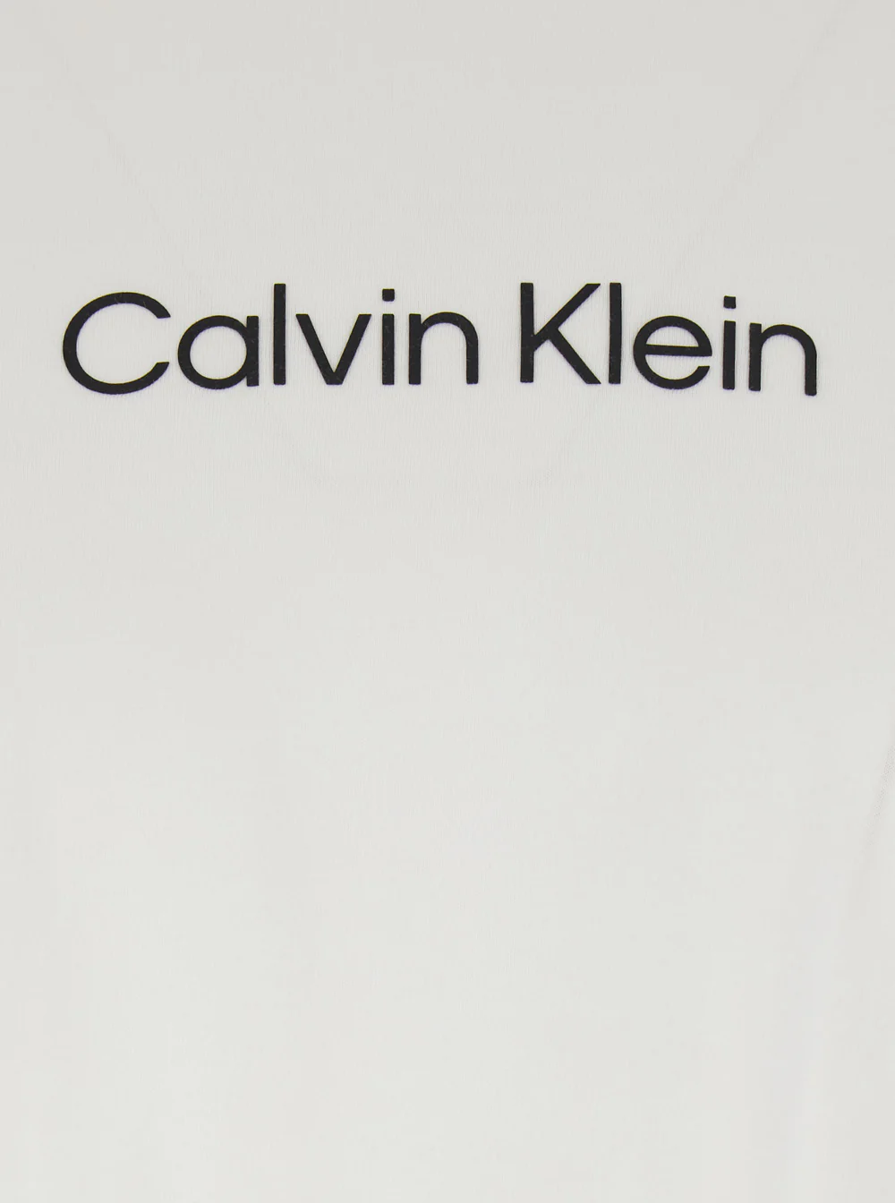 Calvin Klein Crew Neck T-Shirt with Front Logo in White Cotton for Men Tshirts And Polo Shirts