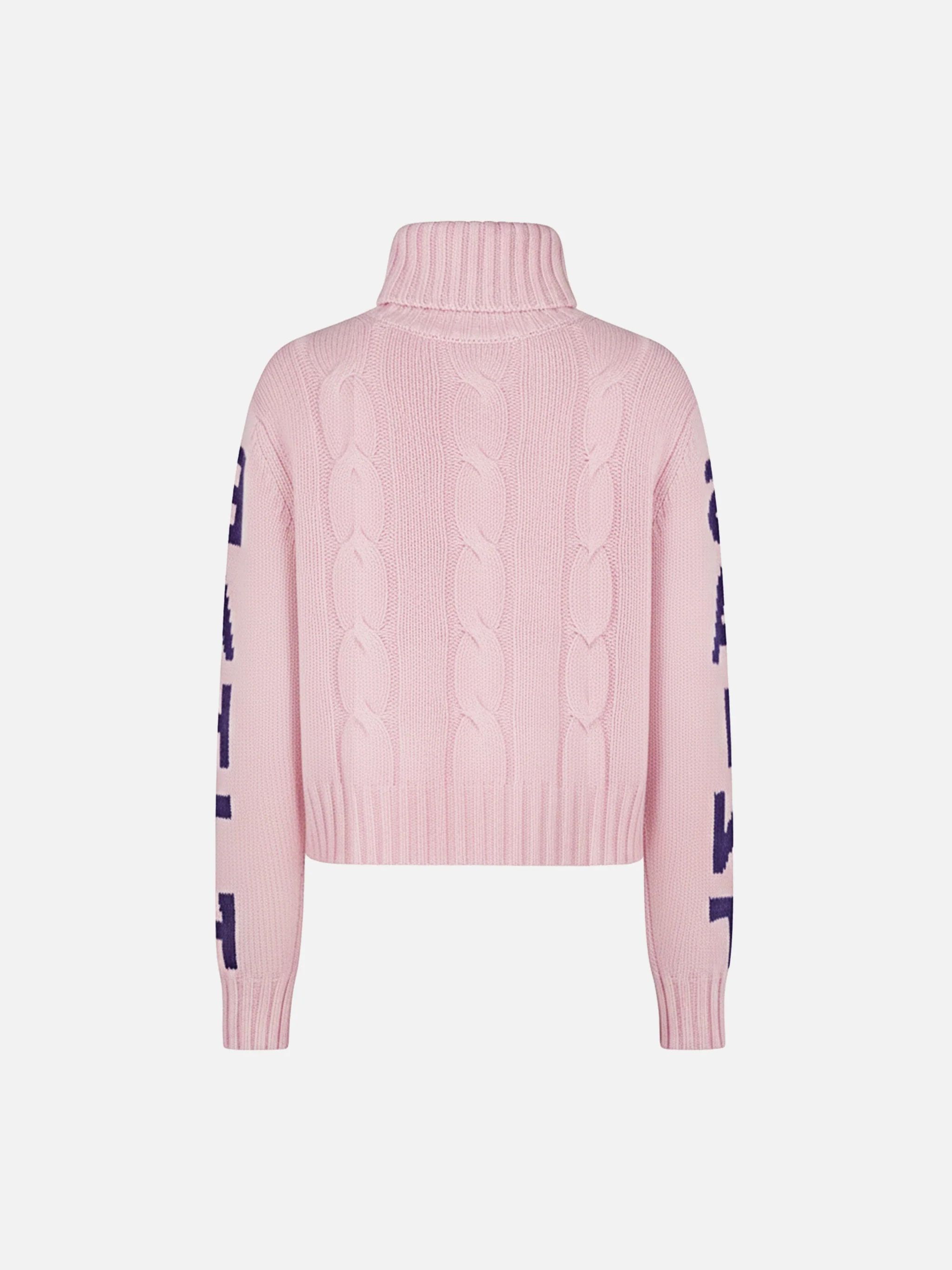 Mc2 Saint Barth Adler Jr Turtleneck Cable-Knit With Saint Barth Jacquard Pink