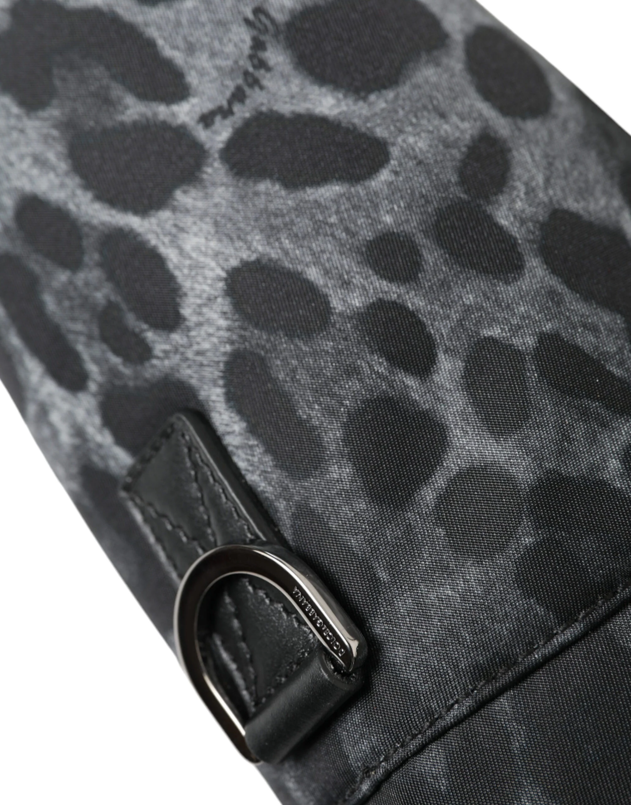 Dolce & Gabbana Black Leopard Round Slim Tote Bottle Cage Bag Nylon Leather
