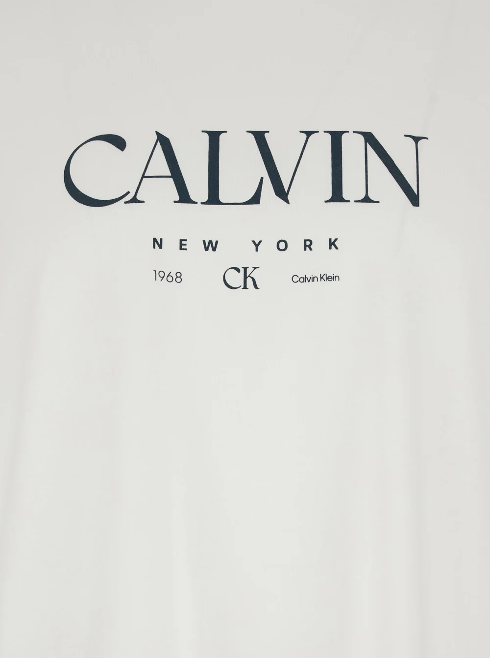Calvin Klein White T-Shirt with Lettering Logo on the Front for Men Cotton Tshirts And Polo Shirts