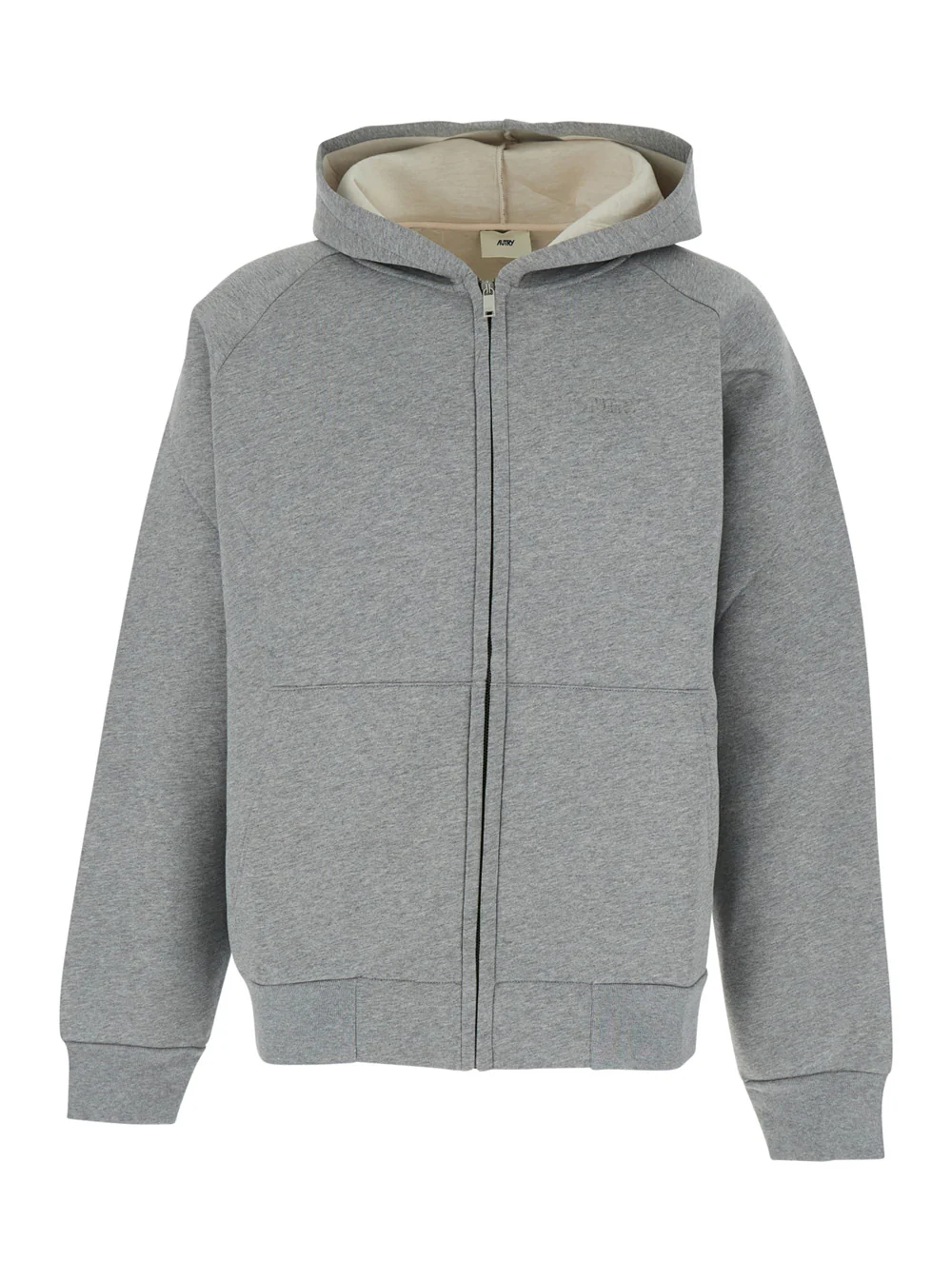 Autry Grey Hoodie with Dropped Shoulders in Neoprene Man Sweatshirts