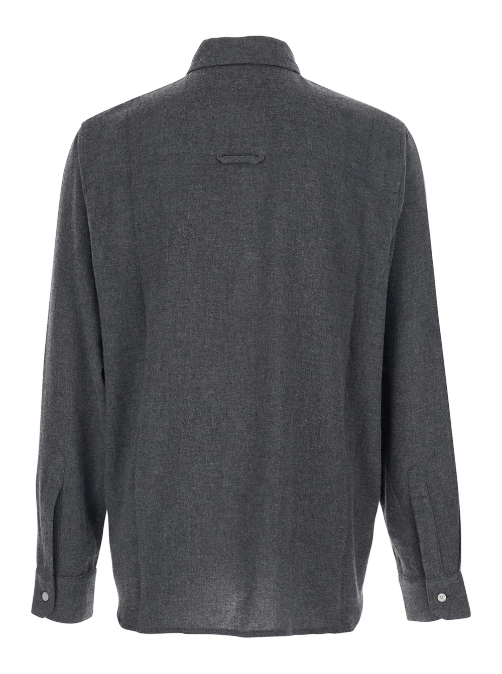 Won Hundred Adriel Grey Shirt with Classic Collar in Wool Blend Man Viscose And Blouses