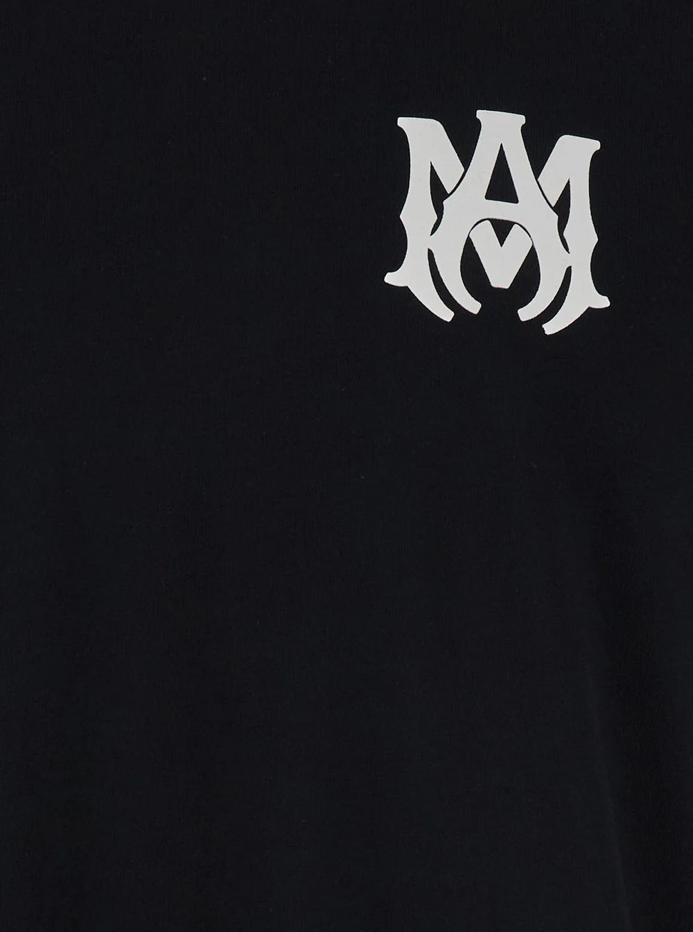 Amiri Black T-Shirt With Contrast Monogram Cotton Men Tshirts And Polo Shirts
