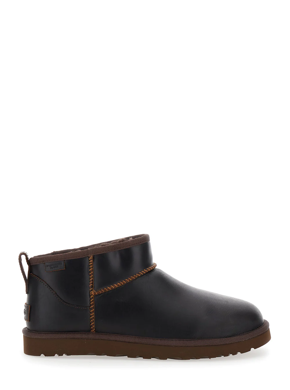 UGG Classic Ultra Mini Brown Boots in Leather Man Ankle