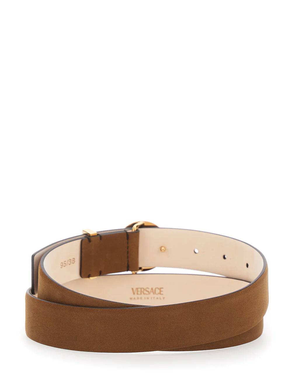 Versace Brown Belt with Medusa Head Buckle in Suede for Men Calf