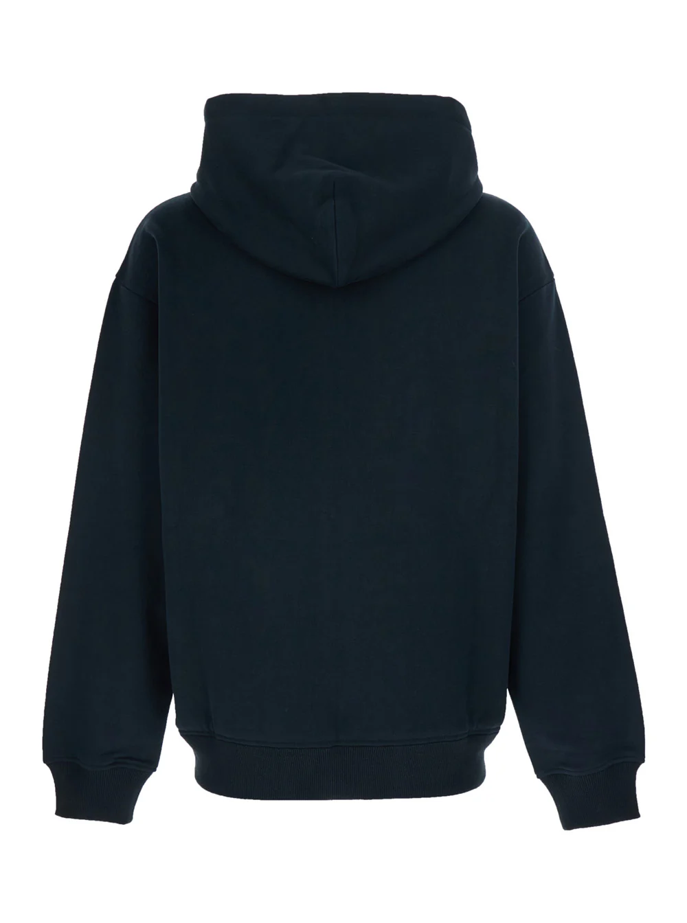 Dolce & Gabbana Blue Hooded Sweatshirt with Logo Patch on the Front in Cotton for Man Blu Sweatshirts