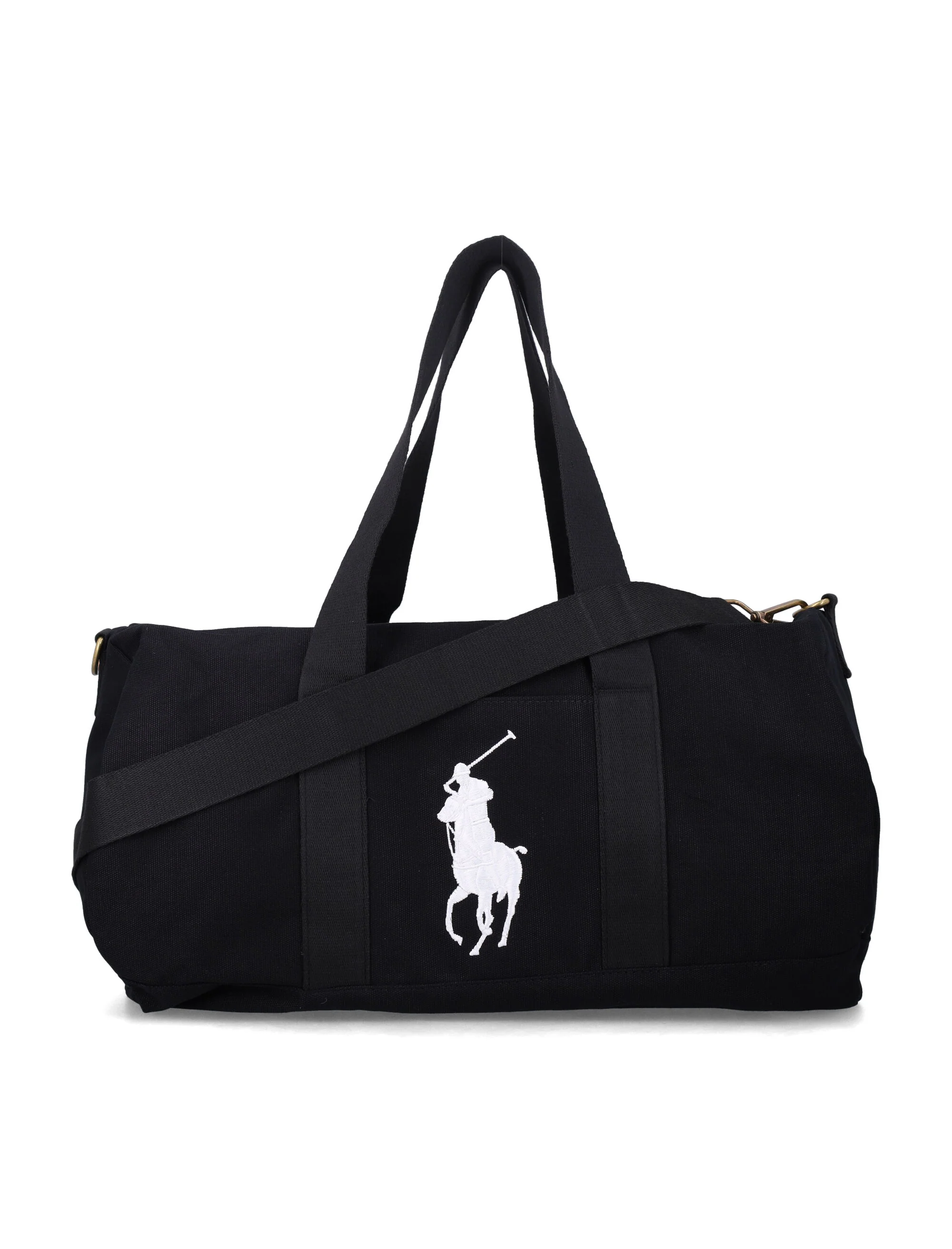 Polo Ralph Lauren Kids Pony Logo Duffle Bag Black Outer Shoulder