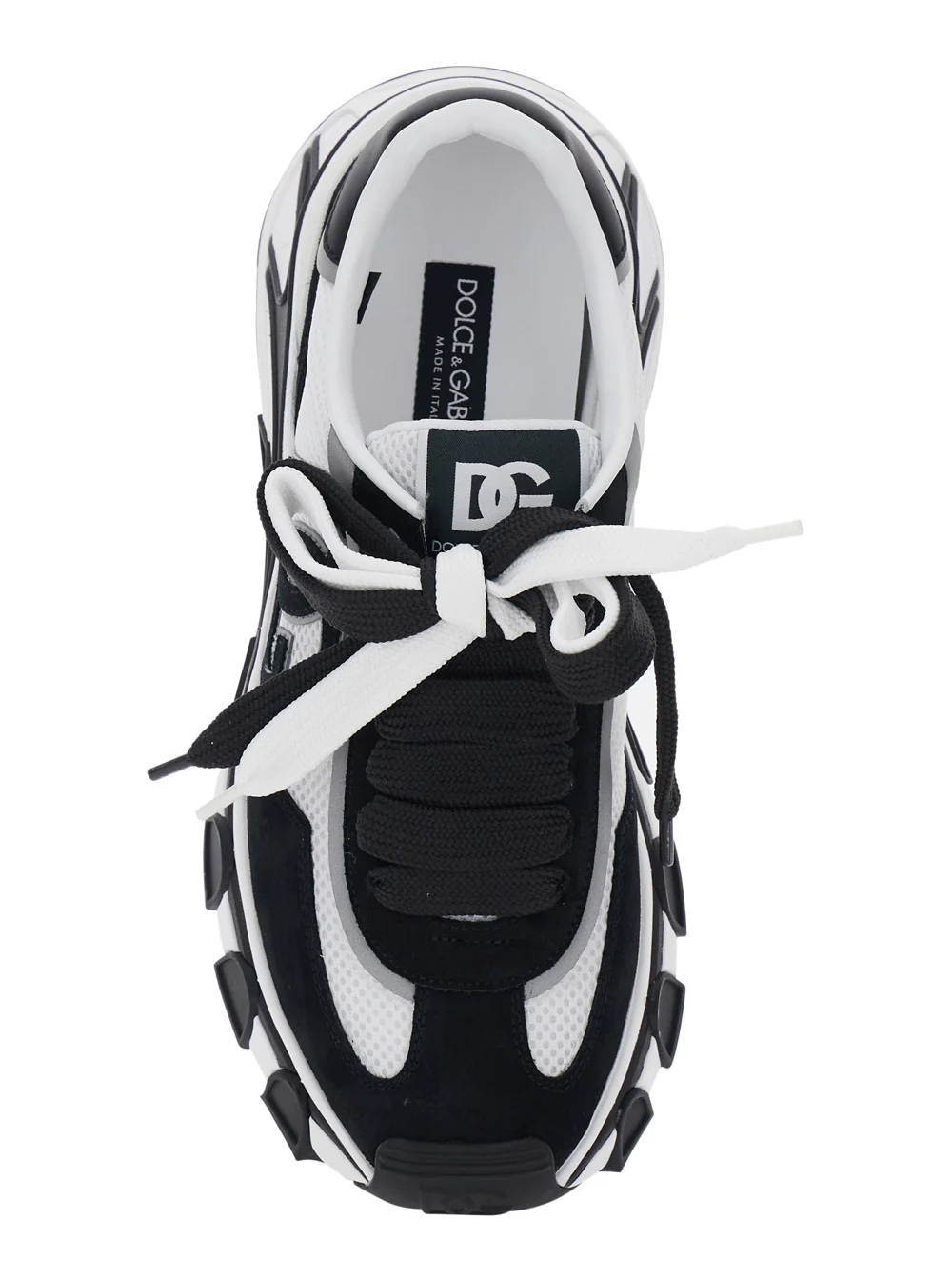 Dolce & Gabbana Black Sneakers DG COUTRYROAD with contrasting details. Rubber sole. In leather. Men. Lamb Sheep