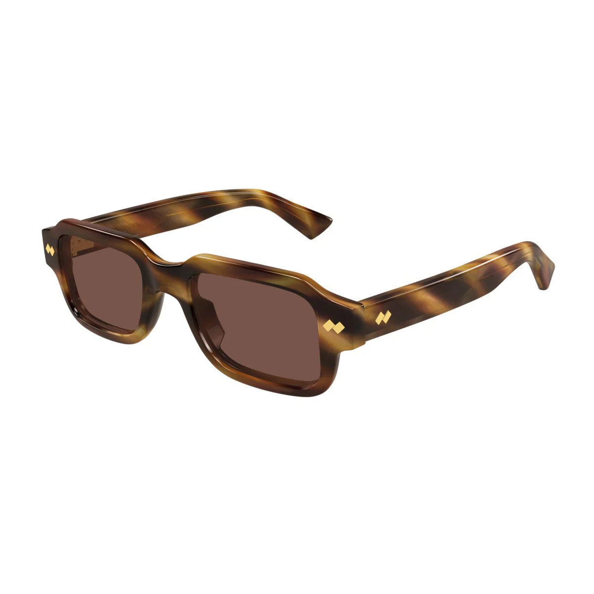 Bottega Veneta Bv1442s Linea Intrecciato Havana Acetato Riciclato Sunglasses