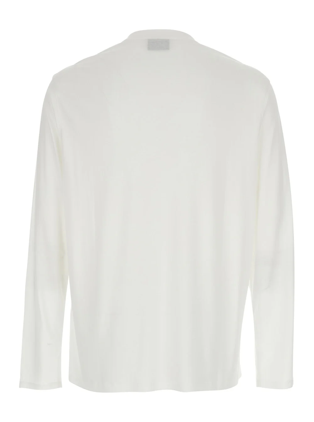 Emporio Armani Crew Neck Logo T-Shirt with Embroidery on the Front in Cotton Blend White Men Lyocell Tshirts And Polo Shirts