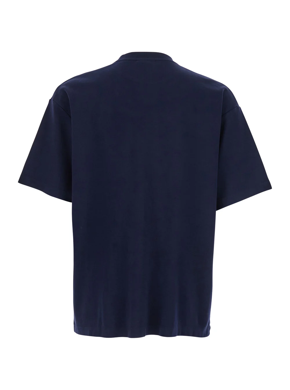 DrôLe De Monsieur T-Shirt Le Slogan Classique Crew Neck With Print Detail On The Front Blue Cotton For Men Blu Tshirts And Polo Shirts