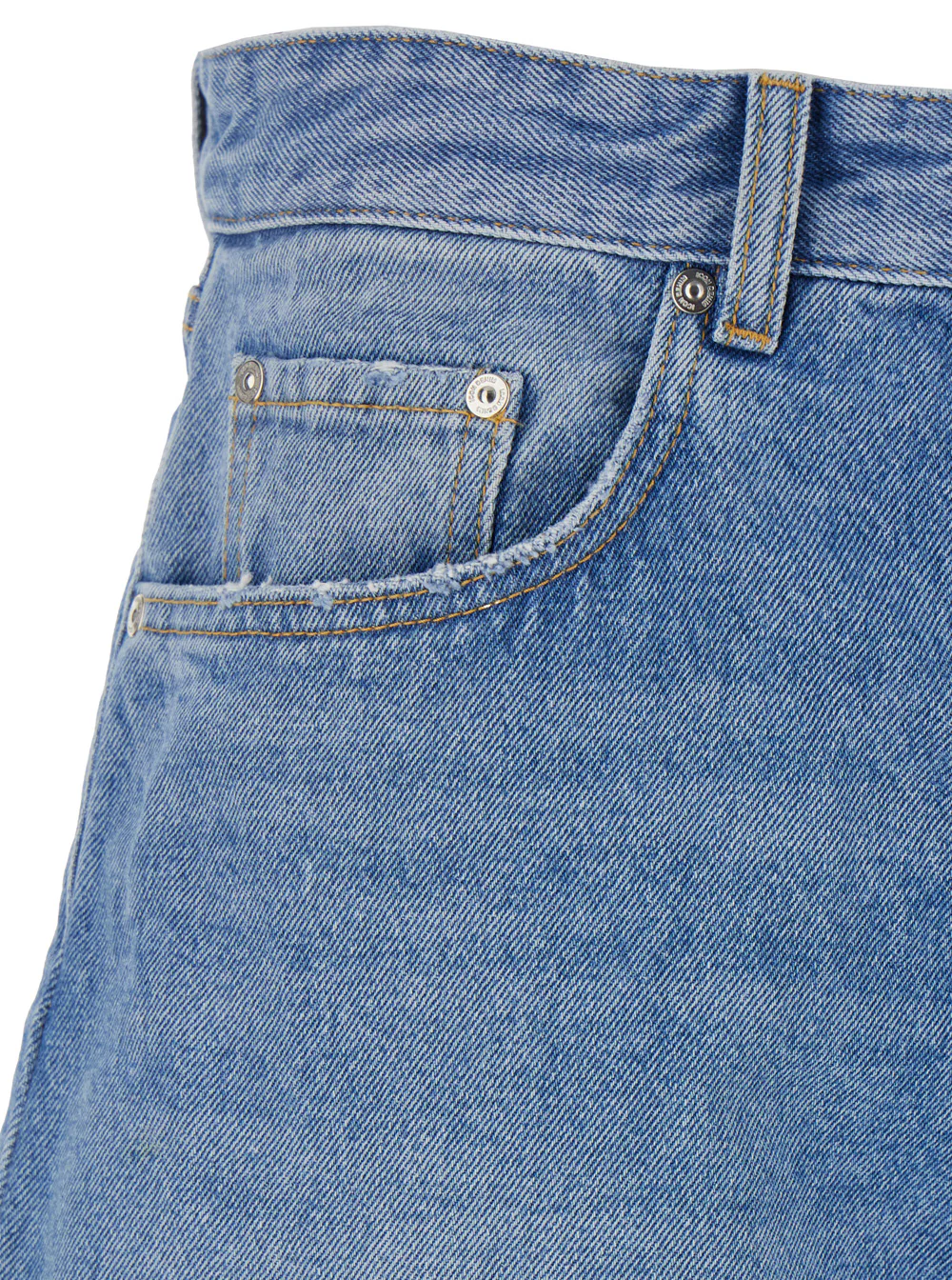 Icon Denim Light Blue Bermuda Pants with Wide Leg and Logo Patch on the Rear in Denim Man Shorts Icon Denim Light Blue Bermuda Pants with Wide Leg and Logo Patch on the Rear in Denim Man Shorts