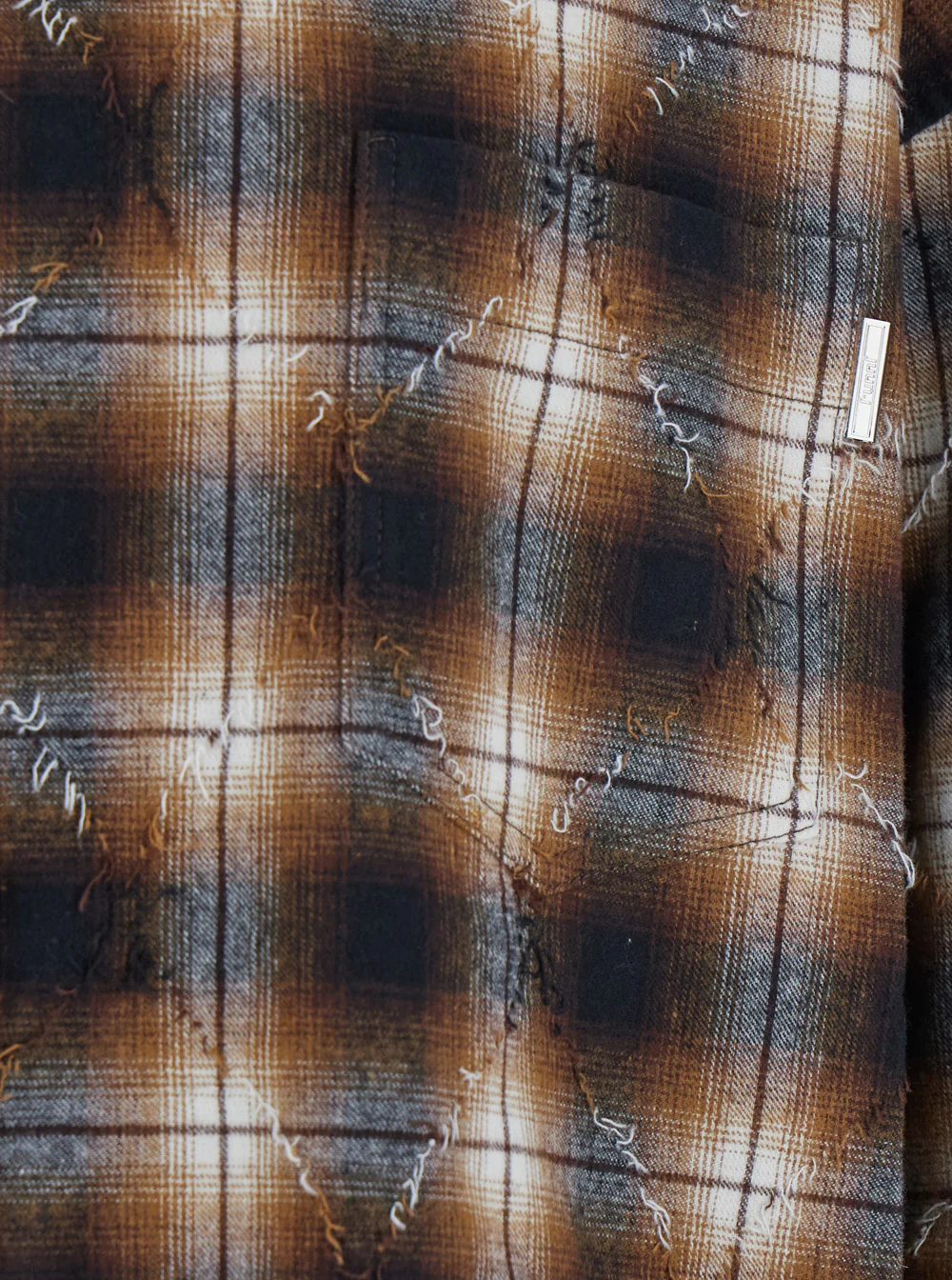 Juun.J Multicolor Shirt with Classic Collar and All-Over Check Motif in Cotton Man Blouses Juun.J Multicolor Shirt with Classic Collar and All-Over Check Motif in Cotton Man Blouses