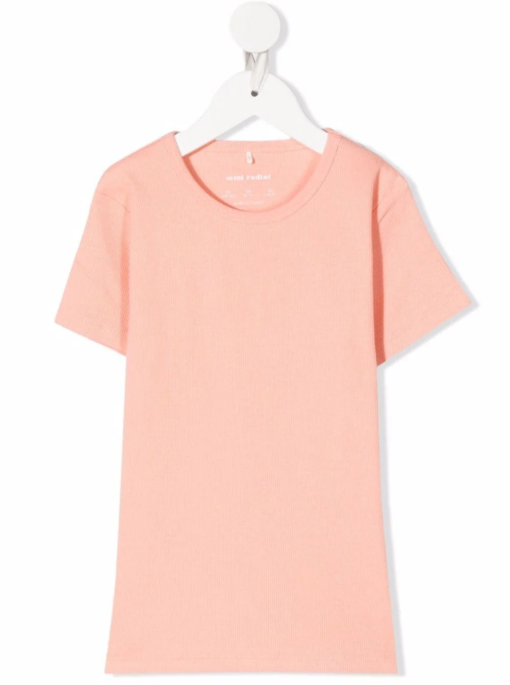 Mini Rodini Kids Girls Pink Organic Cotton Crew Neck T-Shirt Elastane Tshirts And Polo Shirts