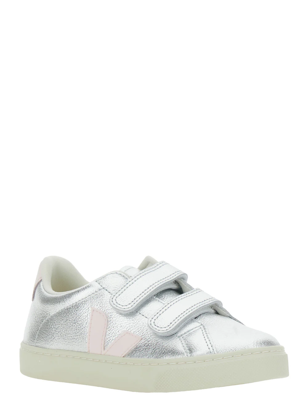 Veja Kids Sneaker Esplar Low Top with Logo Patch on the Side and Metallic Design in Leather for Girls Organic Traced