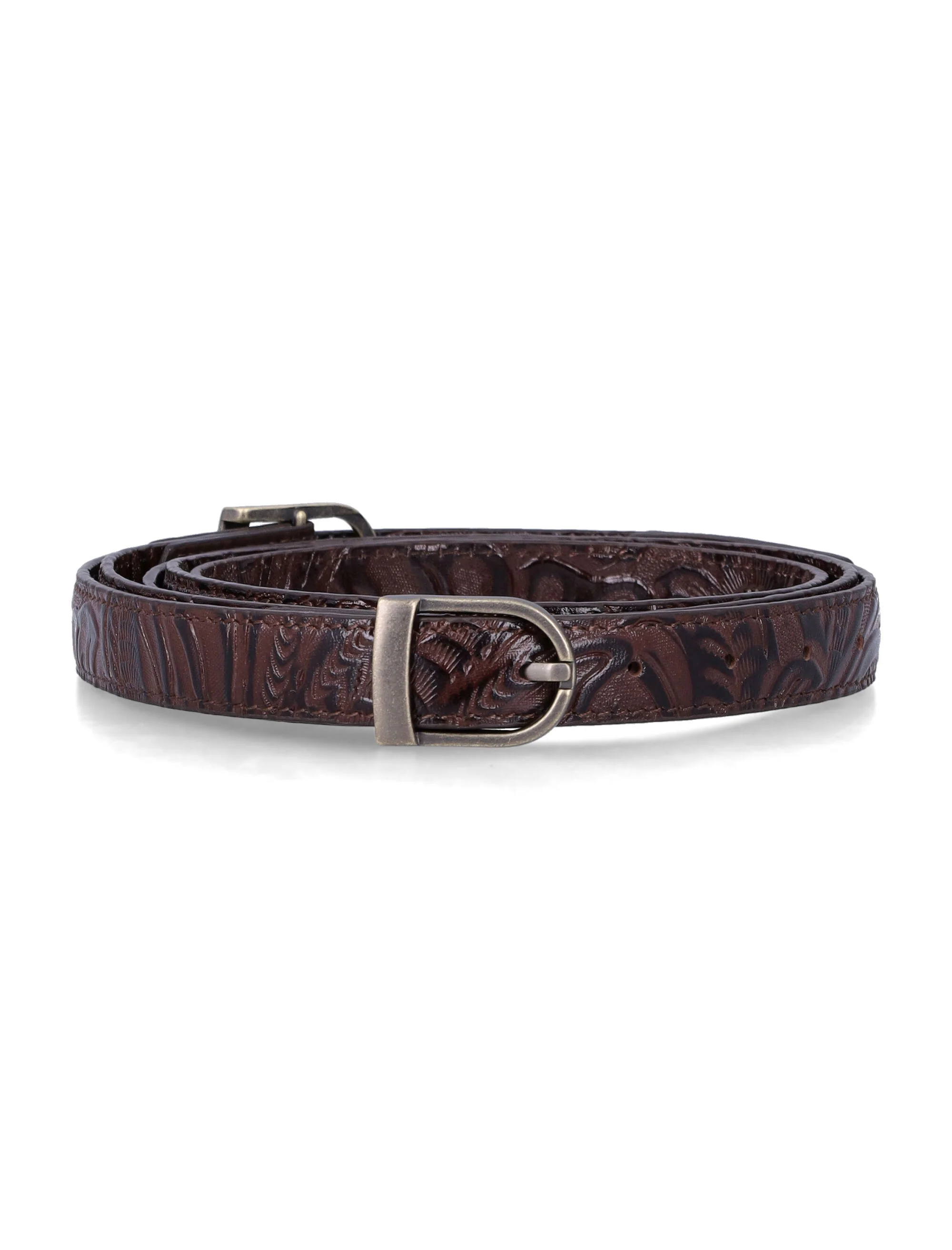 Low Classic Leather Two-Way Buckle Belt Brown Cow