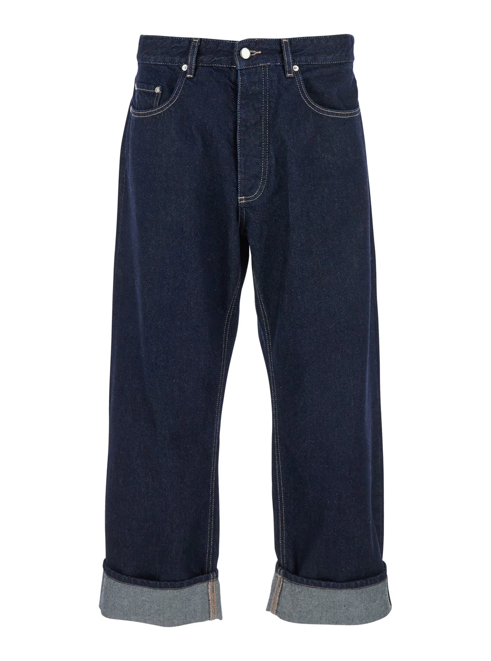 Icon Denim Ross Blue 5-Pocket Jeans with Logo Patch in Cotton Denim Man Blu