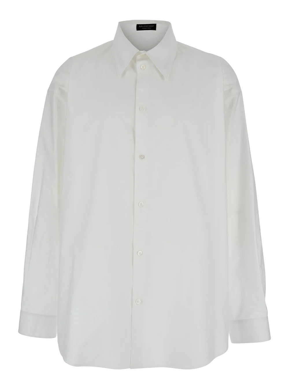 Balenciaga White Shirt with Pointed Collar in Cotton Man And Blouses