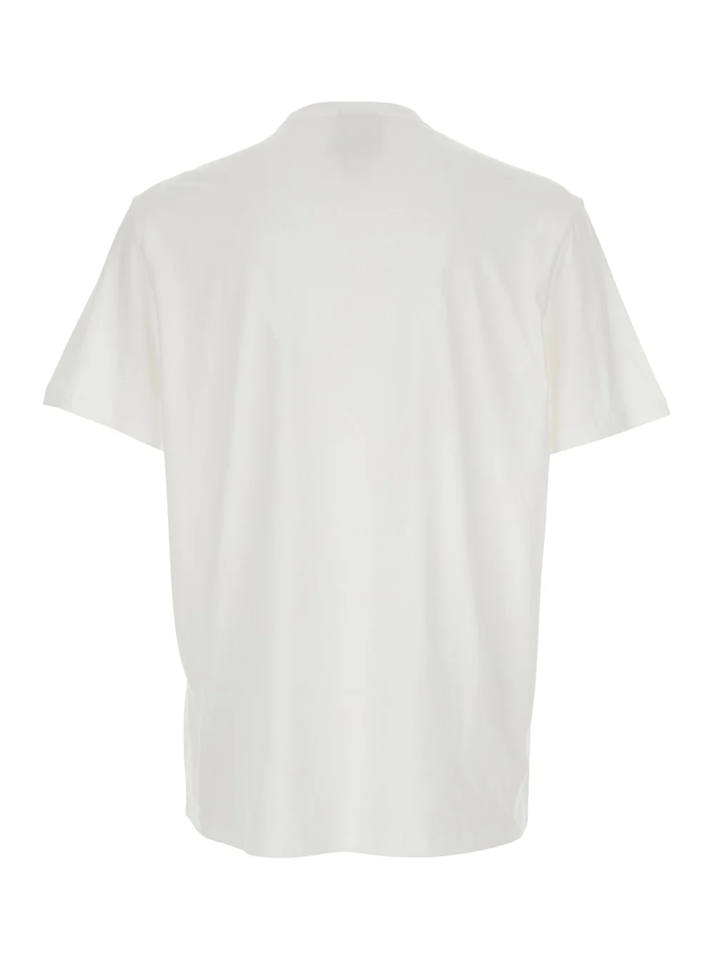 Calvin Klein Crew Neck T-Shirt with Front Logo in White Cotton for Men Tshirts And Polo Shirts