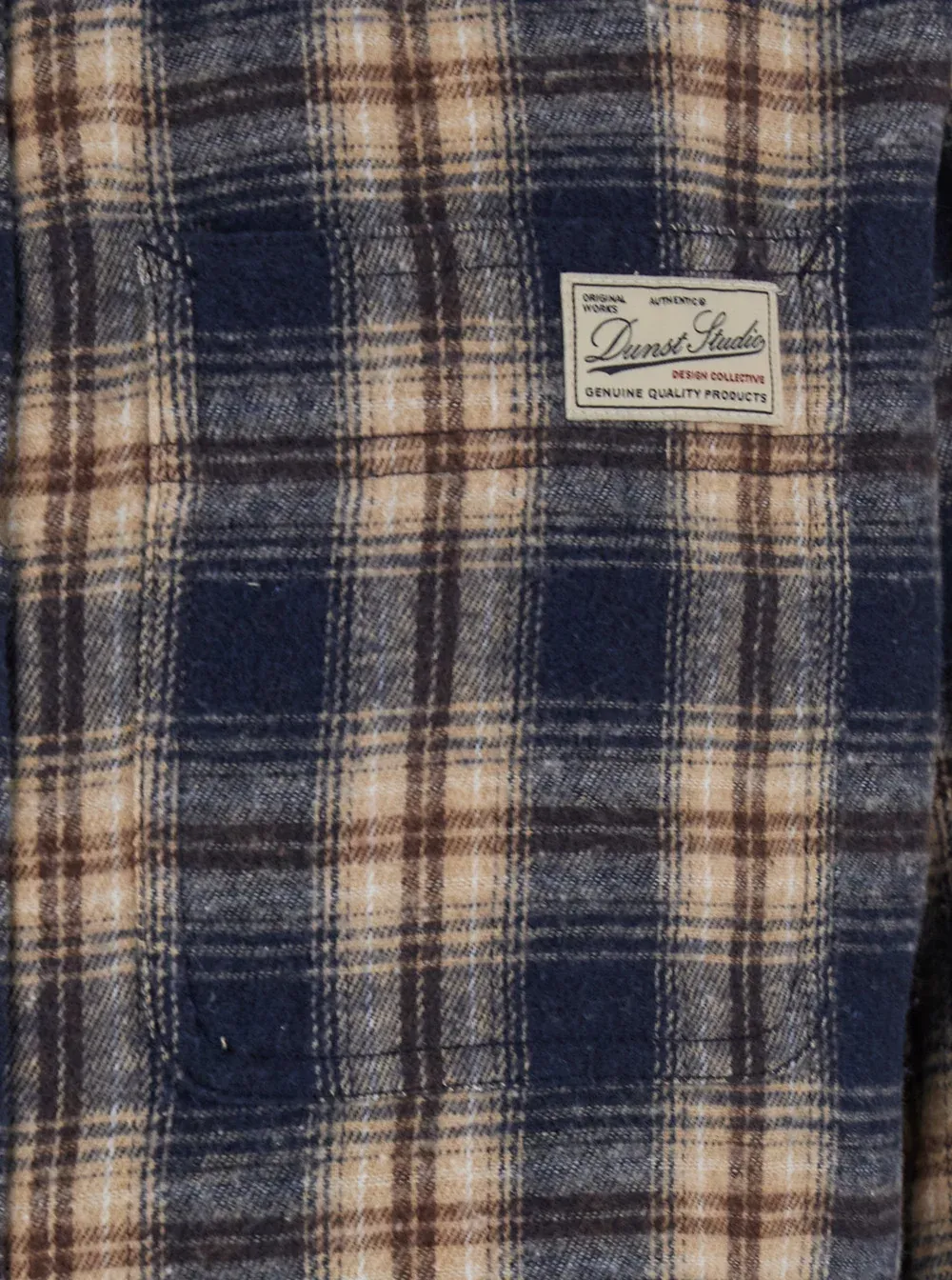 Dunst Multicolor Checkered Shirt with Front Logo Patch in Flannel Man Cotton And Blouses