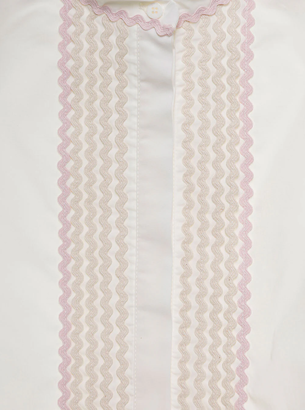 Stella Mccartney Kids White Shirt With Zig Zag Motif Cotton Girl And Blouses