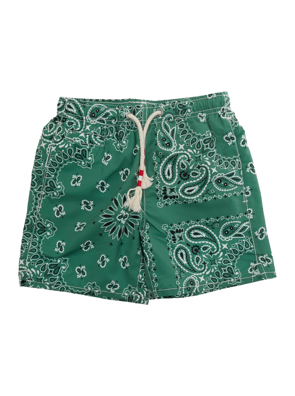 Mc2 Saint Barth Kids CAPRESE JR - Swimwear Green Striped swimsuit with elastic waistband Made of fabric Child Beachwear