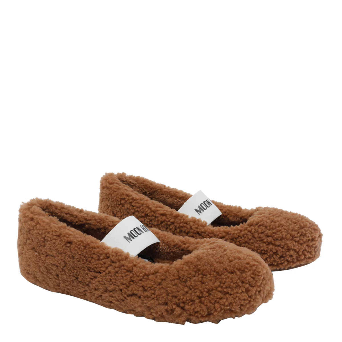 Moon Boot Flat shoes Brown Shearling/rubber Sole