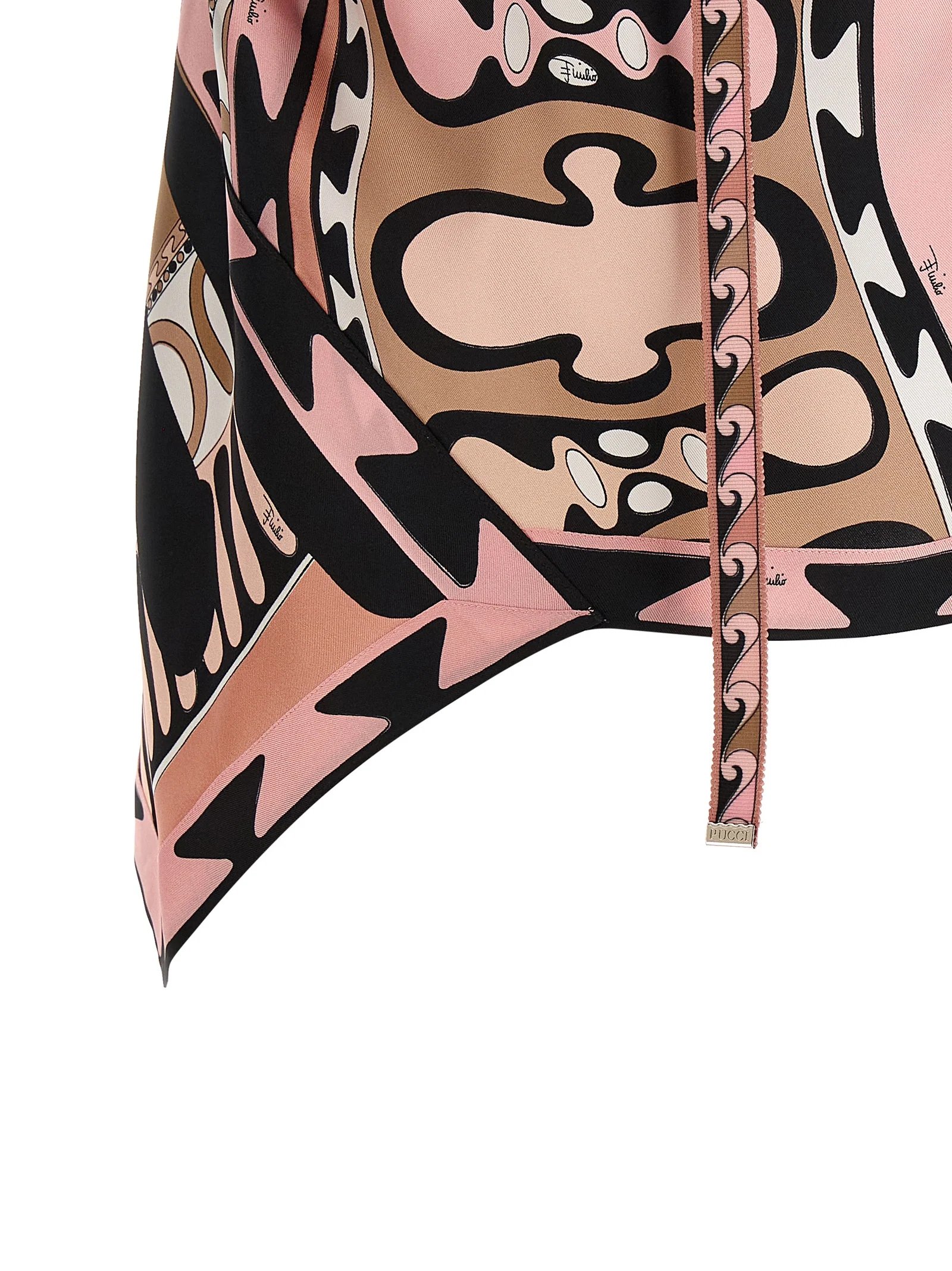 Pucci Soleil Scarf Top Pink Silk Tops