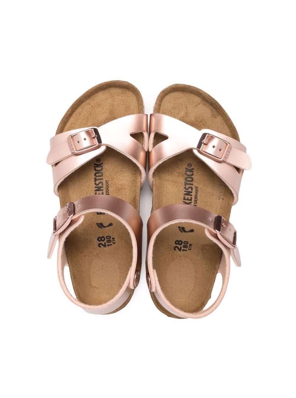 Birkenstock Kids Girls Rio Electric Pink Leather Sandals Flat Shoes