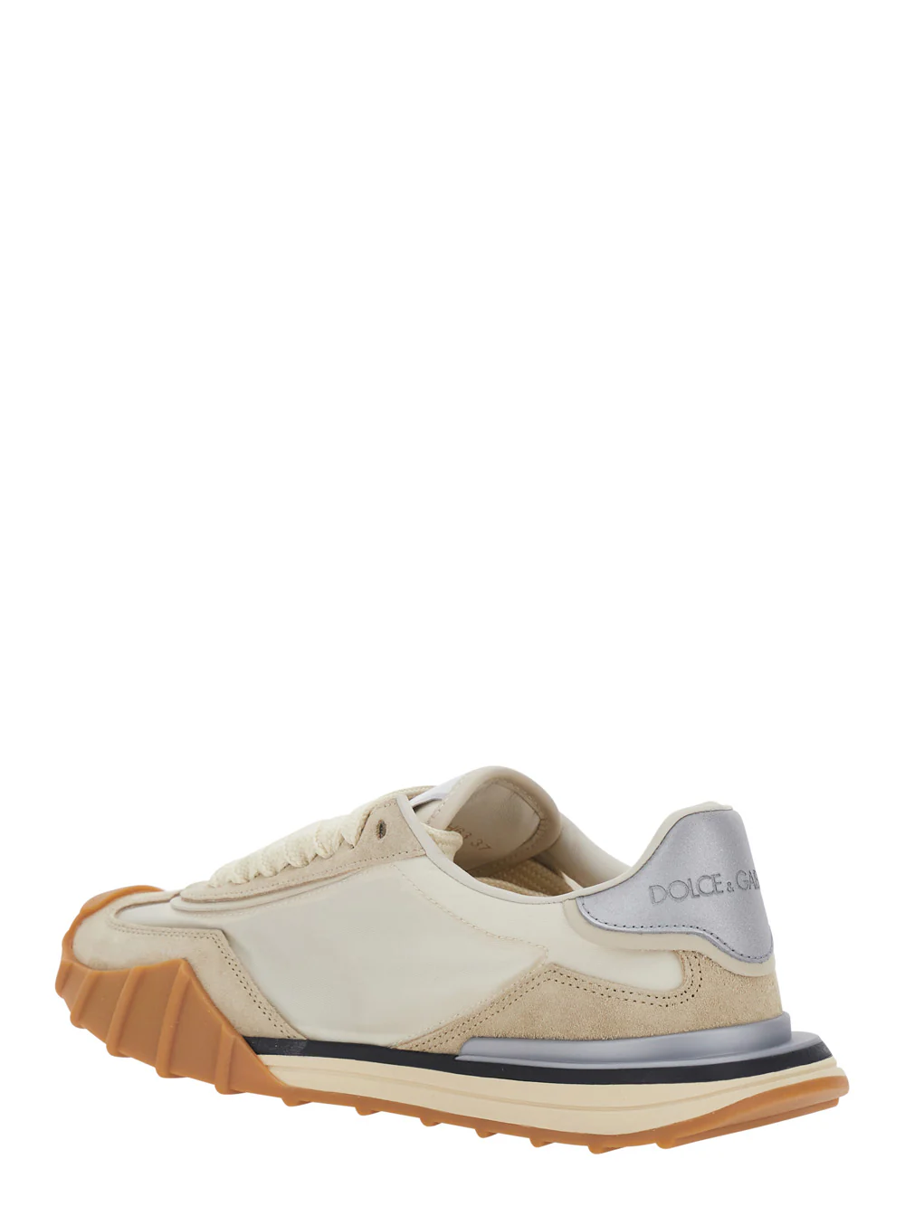 Dolce & Gabbana DG Athletic White Sneaker with Logo on the Side in Leather Woman Lamb Sheep