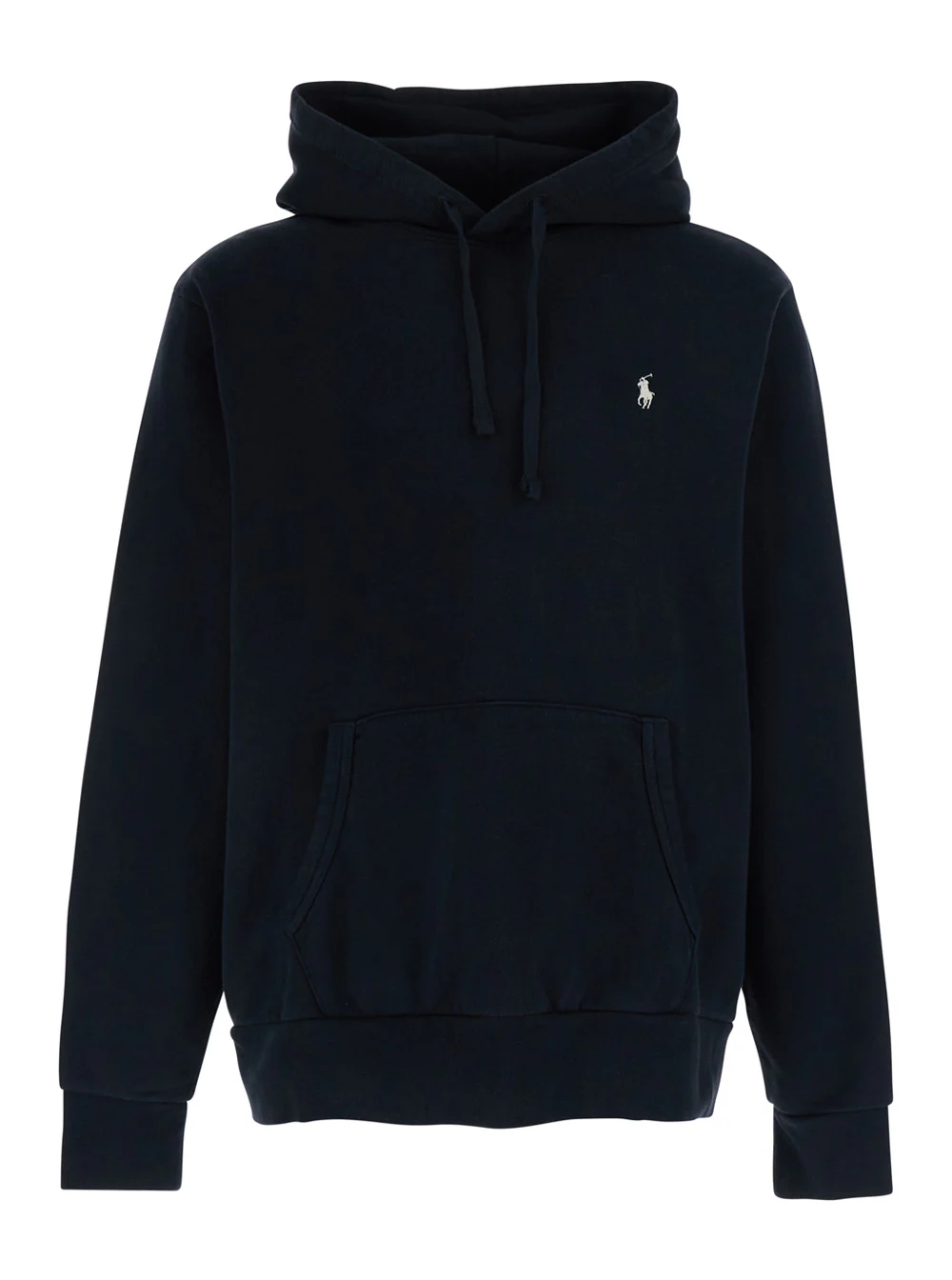 Polo Ralph Lauren Black Hoodie with Fixed Hood and Pony Logo on the Front in Cotton Man Sweatshirts