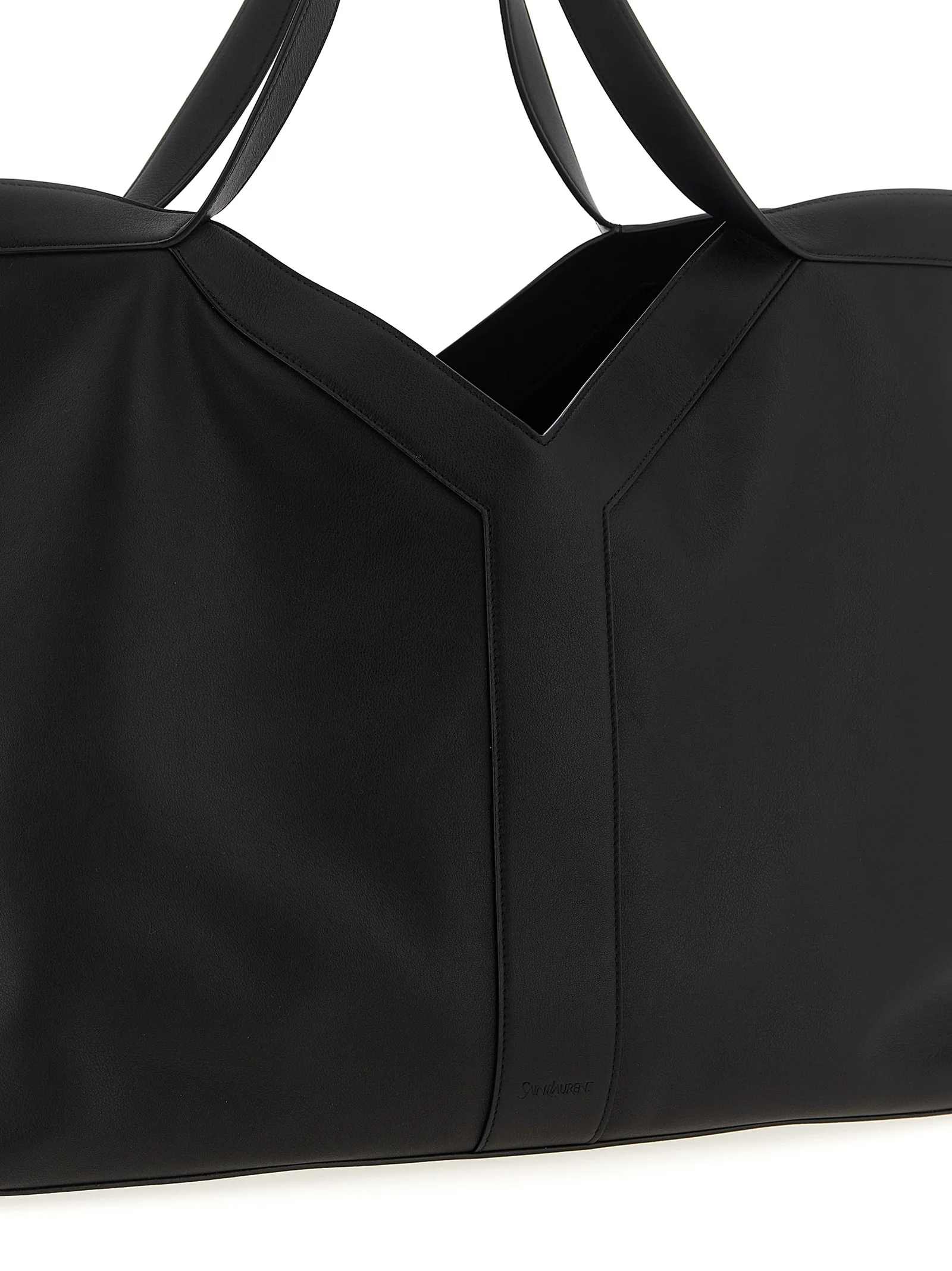 Saint Laurent Y large shopping bag Black Calfskin Leather (bos Taurus) Tote