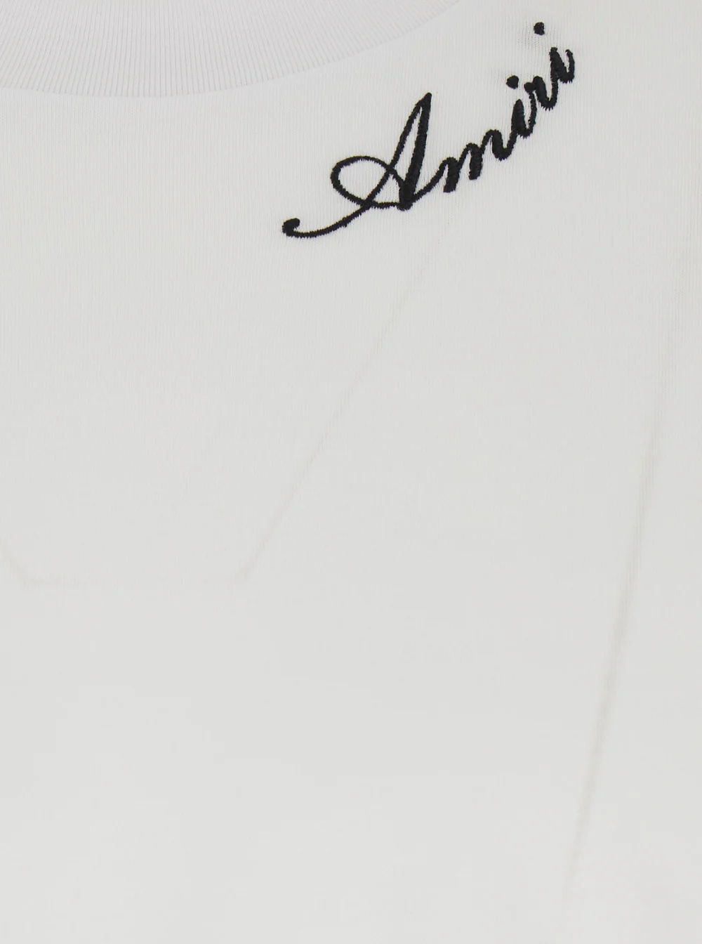 Amiri White T-Shirt With Logo Detail On The Front Cotton For Men Tshirts And Polo Shirts