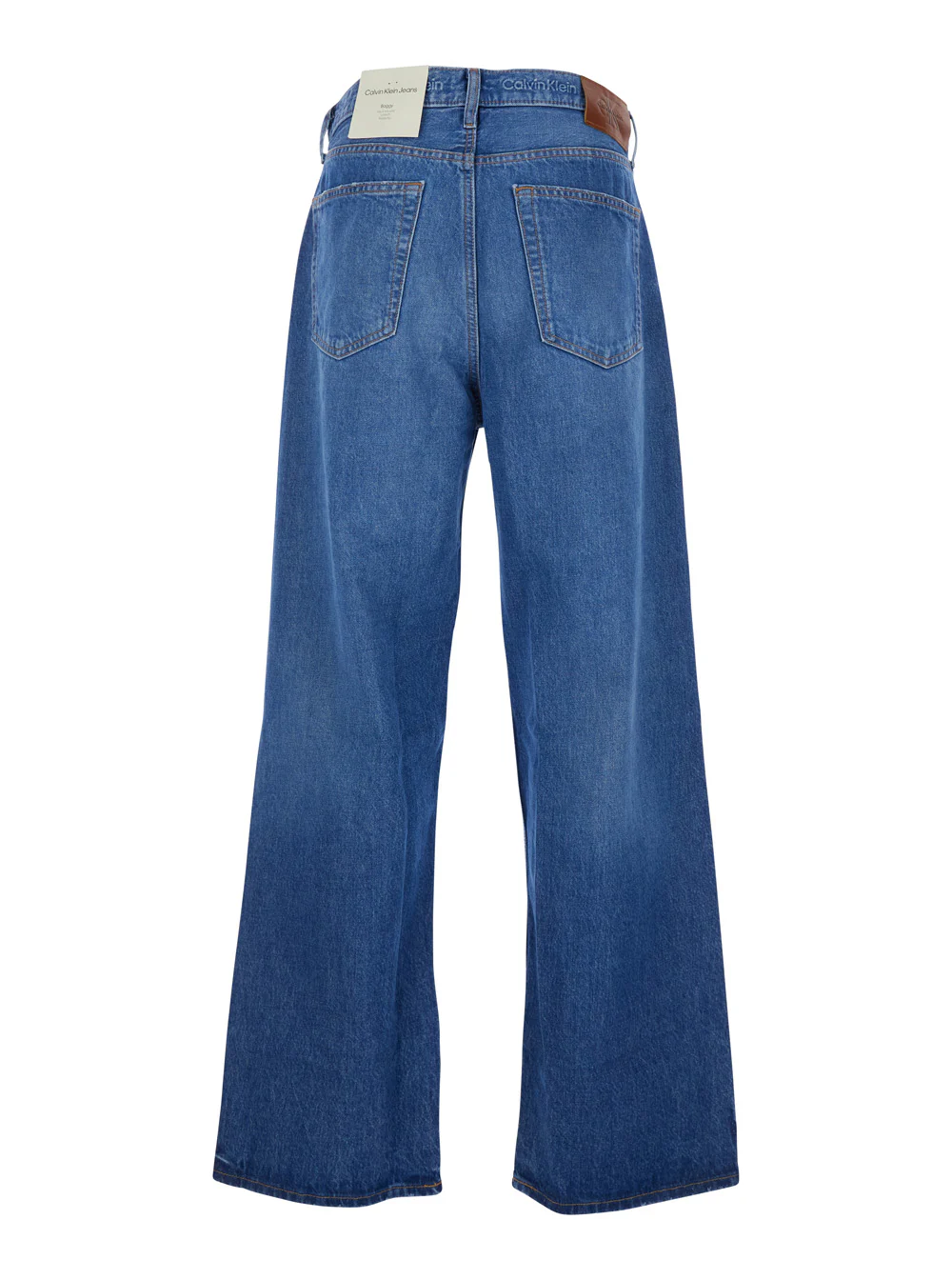 Calvin Klein Wide Leg Jeans with Logo Patch on the Back in Blue Denim for Men Blu